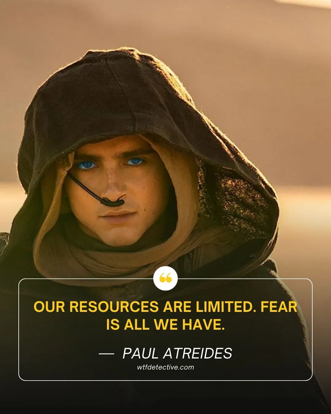 Our resources are limited quotes. Fear is all we have quote.

paul atreides quotes, timothee in dune 2 quotes, dune part 2 sayings