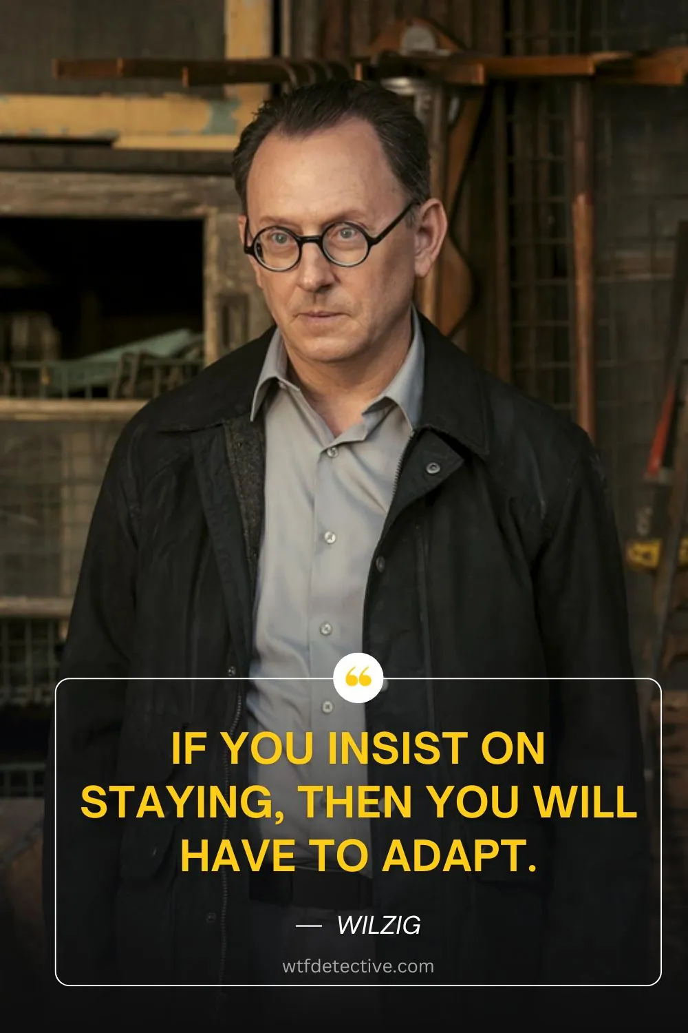 If you insist on staying, then you will have to adapt quote, wilzig quotes from fallout 2024 series, Michael Emerson in Fallout (2024), fallout 2024 series quotes
